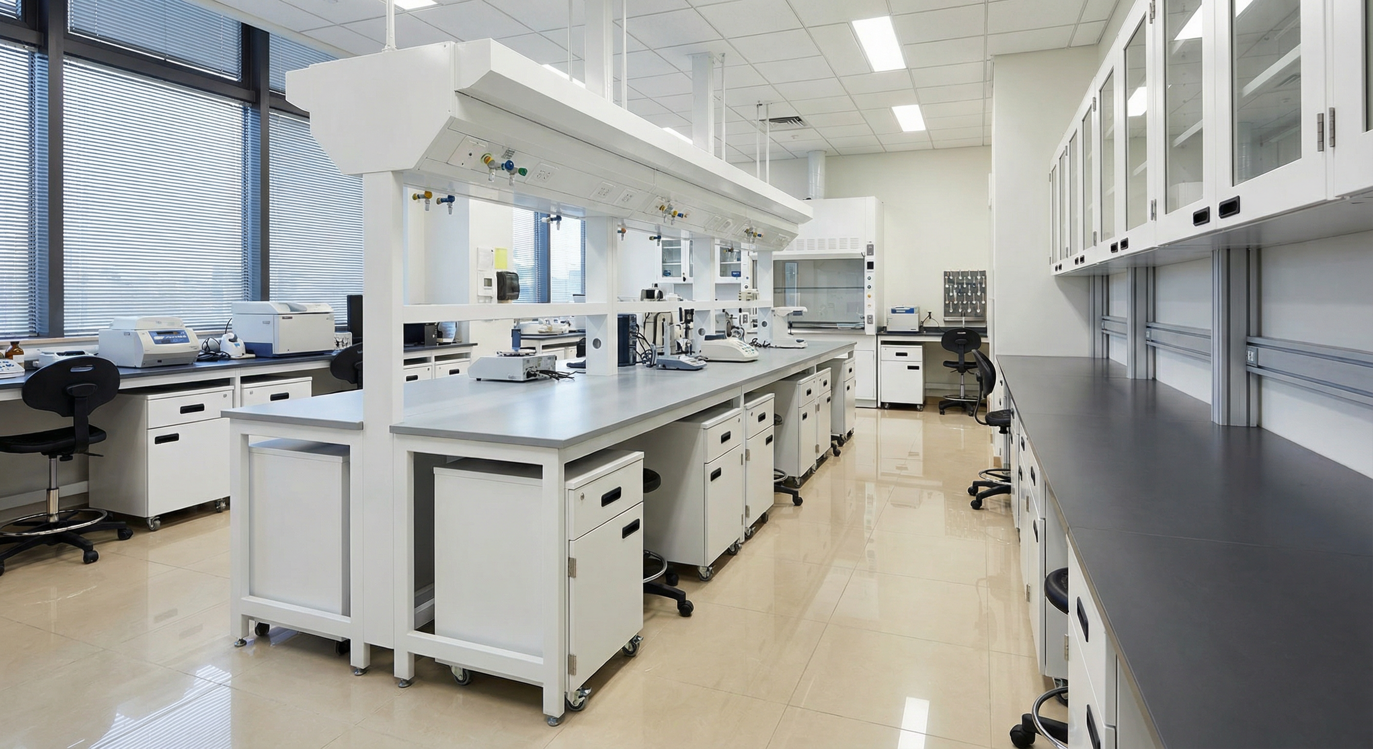 Life sciences research laboratory interior