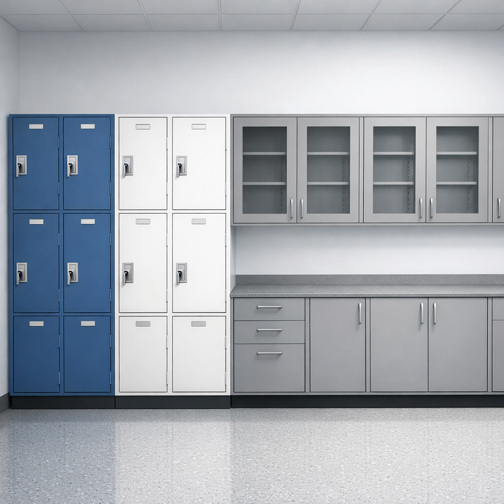 Laboratory Locker and Storage Cabinet Combination